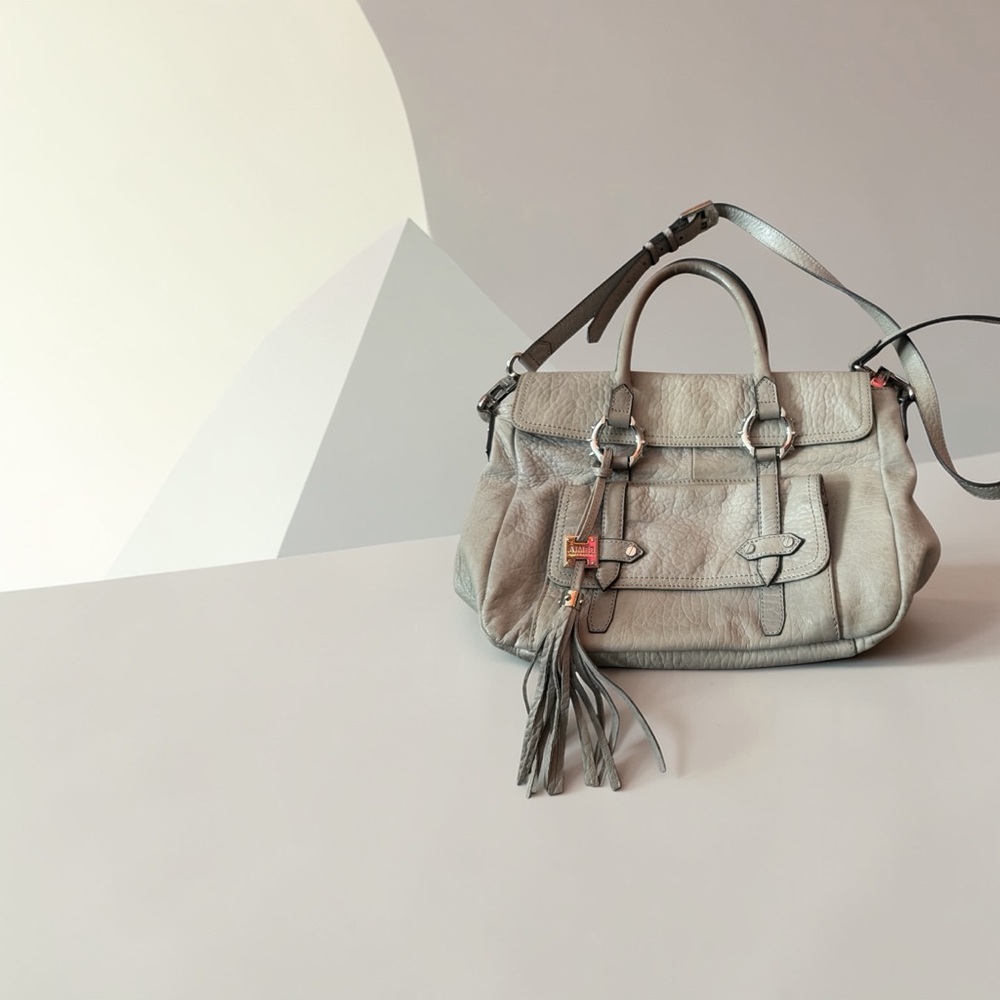 Rebecca Minkoff Moto Hobo Grey Leather Bag